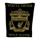 Liverpool deken YNWA zwart/goud 100 x 150 cm